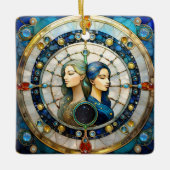 Ornement En Céramique Zodiac - Gemini Les Jumeaux (Devant)