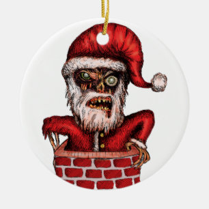 Ornement En Céramique Zombi Père Noël