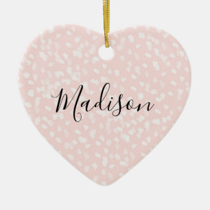 Ornement En Céramique Zones blanches blanches roses