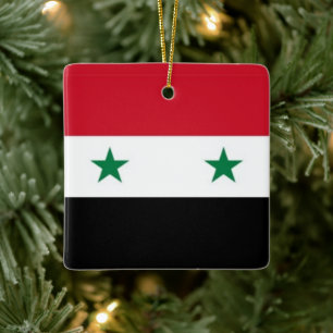 Ornement En Céramique zSY001 Drapeau Syrien Syrie,