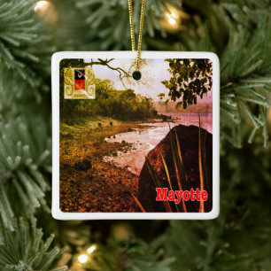 Ornement En Céramique zT003 MAYOTTE, plage, Afrique,