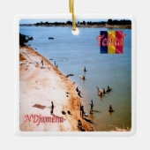 Ornement En Céramique zTD005 N'DJAMENA, plage côtière de Chari, (Devant)