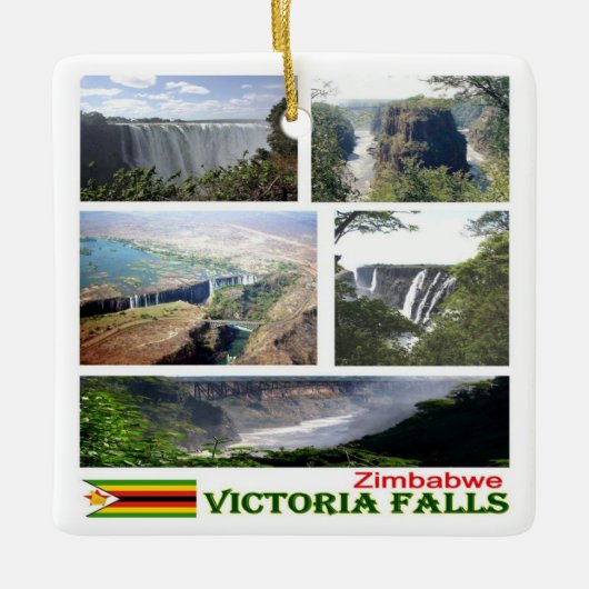 Ornement En Céramique zZW008 VICTORIA FALLS, Mosaic, Zimbabwe, (Devant)