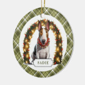 Ornement en cercle en céramique Bull Terrier (Gauche)