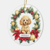 Ornement en cercles en céramique de caniche (Gauche)