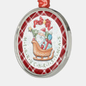 Ornement en cercles en céramique de père Noël et N (Gauche)