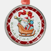 Ornement en cercles en céramique de père Noël et N (Devant)