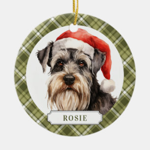 Ornement en cercles en céramique Schnauzer Chien s