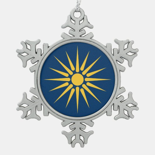 Ornement en étain flocon de neige avec drapeau de (Devant)
