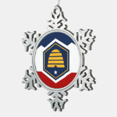 Ornement en étain flocon de neige avec drapeau de (Vue impression)