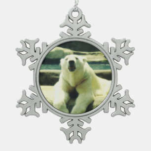 Ornement en étain flocon de neige Ours Polaire