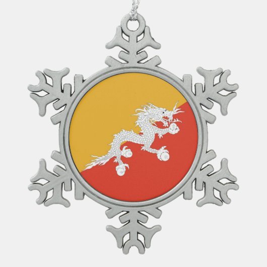 Ornement en flocon de neige avec le drapeau du Bho (Devant)