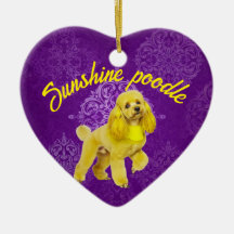 Ornement en forme de coeur caniche personnalisé - 