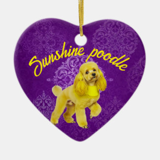 Ornement en forme de coeur caniche personnalisé - 