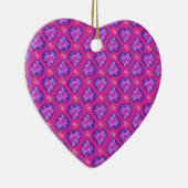 Ornement en forme de coeur, Coeurs magenta et Fleu (Droite)