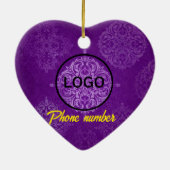 Ornement en forme de cœur de caniche personnalisé  (Dos)