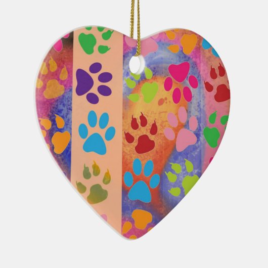 Ornement en forme de coeur des Empreintes de patte (Droite)