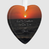 Ornement en forme de coeur du coucher du soleil (devant)