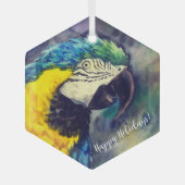 Ornement en macaw bleu et jaune (Recto)