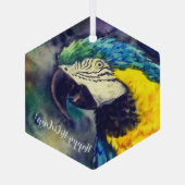 Ornement en macaw bleu et jaune (Verso)