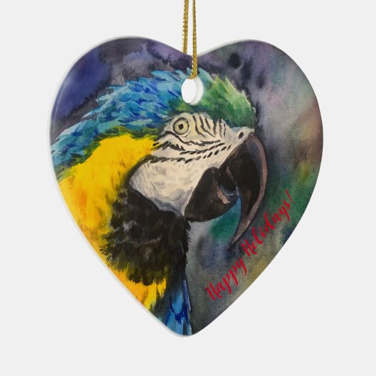 Ornement en macaw bleu et jaune (Droite)