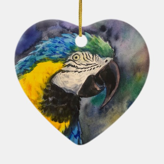 Ornement en macaw bleu et jaune (Dos)