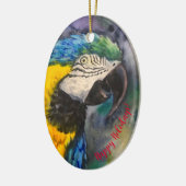 Ornement en macaw bleu et jaune (Gauche)