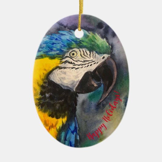 Ornement en macaw bleu et jaune (Devant)