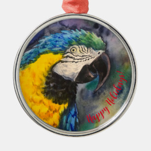Ornement en macaw bleu et jaune