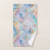 Ornement en marbre d'agate dorée pastel coloré (Serviette à main)