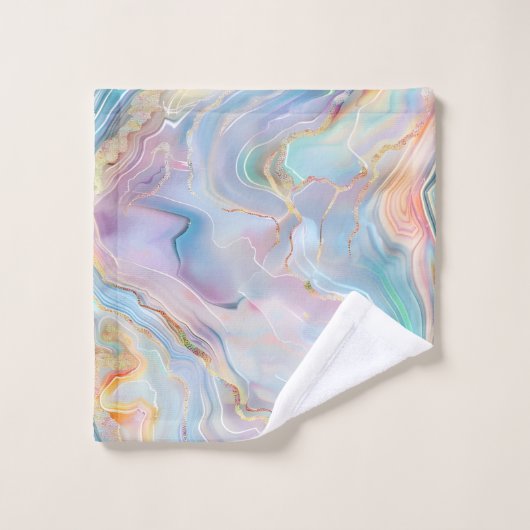Ornement en marbre d'agate dorée pastel coloré (Gant de toilette)