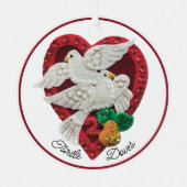 Ornement En Métal 12 Jours de Noël 2 Tourterelles Doves Personnalisé (Recto)