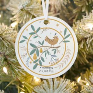 Ornement En Métal 12 jours de perdrix de Noël dans un arbre à poires