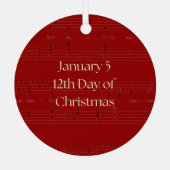 Ornement En Métal 12th Day of Christmas Twelve Drummers Drumming (Verso)