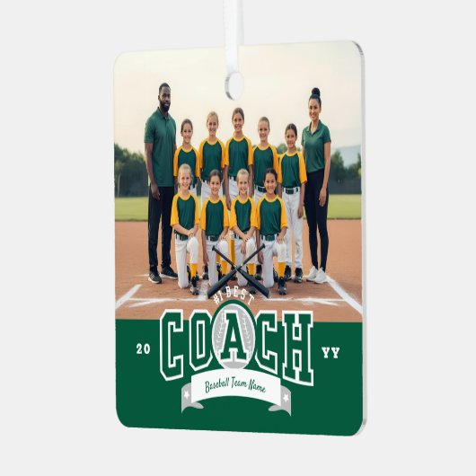 Ornement En Métal #1 Best Coach Baseball Team Photo Appreciation (Avant gauche)