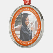 Ornement En Métal 1 Diplôme photo Elégant Moderne Orange et Blanc (Gauche)