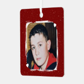 Ornement En Métal 1 photo custom text keepsake burgundy (Avant gauche)