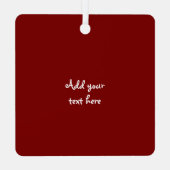 Ornement En Métal 1 photo custom text keepsake burgundy (Verso)