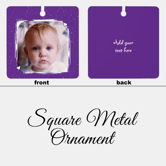 Ornement En Métal 1 photo custom text keepsake purple
