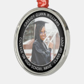 Ornement En Métal 1 Photo Graduation Élégante Moderne Noir et Blanc (Gauche)