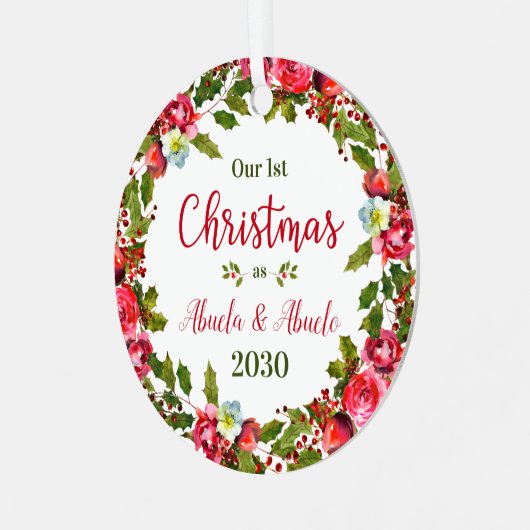 Ornement En Métal 1er Noël Abuela Abuelo Photo (Avant gauche)
