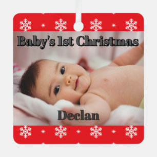 Ornement En Métal 1er Noël du bébé personnalisé