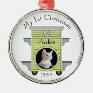 Ornement En Métal 1er Noël Kitten Chat Télécharger la photo Maison d