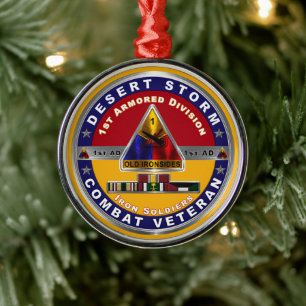 Ornement En Métal 1re Division blindée Tempête du désert Vétéran