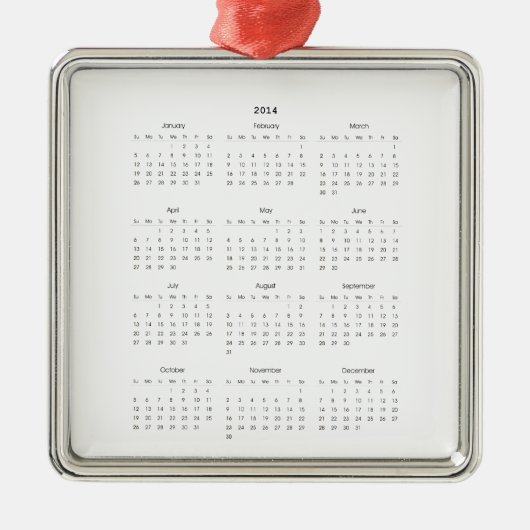 Ornement En Métal 2014 cadeaux de calendrier (Devant)