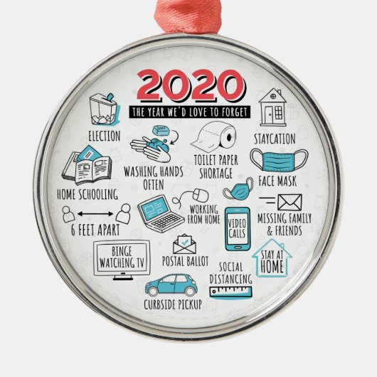 Ornement En Métal 2020 Quarantine Activity Commemorative (Devant)
