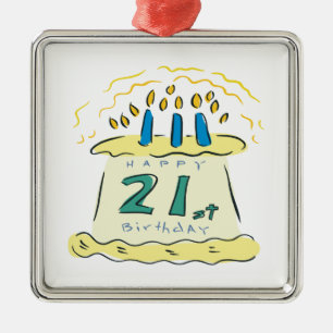 Ornement En Métal 21ème Anniversaire