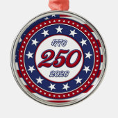 Ornement En Métal 250e anniversaire d'Amérique avec le drapeau améri (Devant)