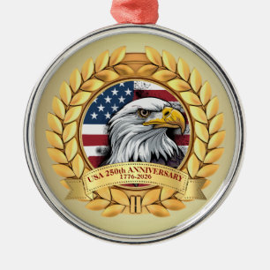 Ornement En Métal 250e anniversaire USA patriotique   1776–2026
