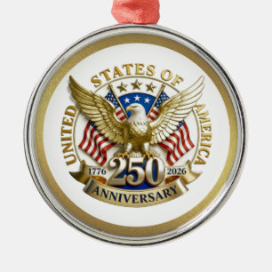 Ornement En Métal 250e anniversaire USA Patriotique   1776–2026